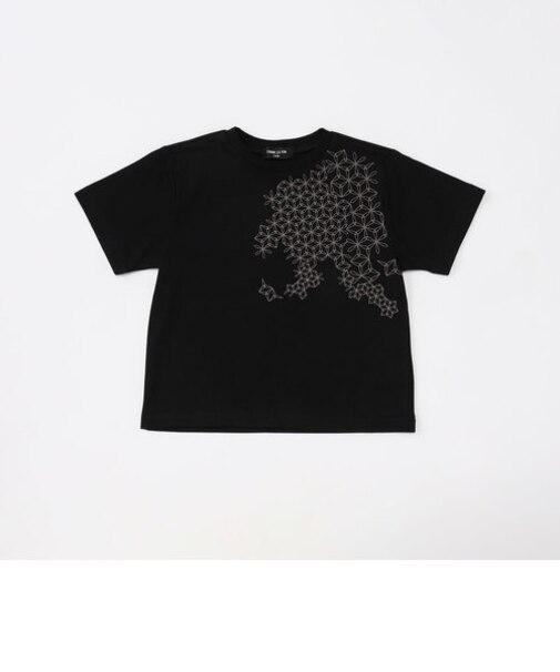 和柄プリント　半袖Tシャツ