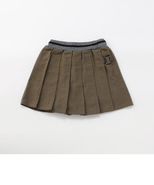 麻調ツイル ラップ風キュロットスカート