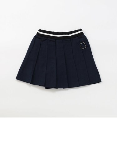 麻調ツイル　ラップ風キュロットスカート