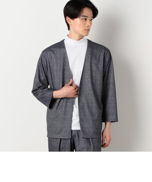 【セットアップ対応】ウォッシャブル メッシュ 9分丈 ノーカラー ジャケット