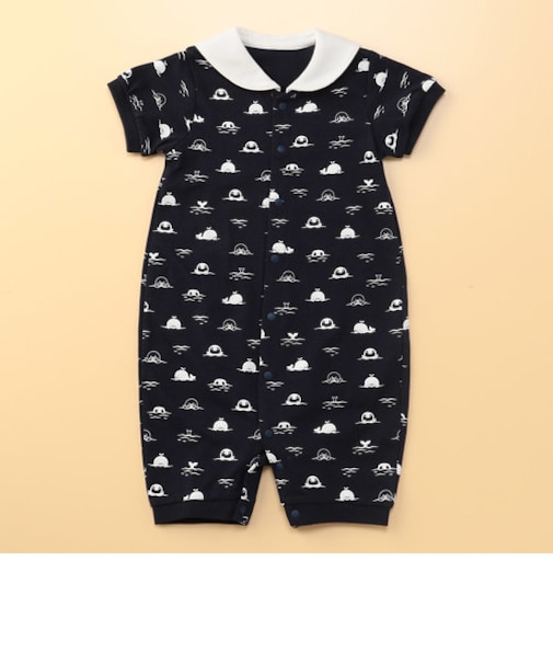 海の生き物デザイン　半袖ツーウェイオール(50-70cm)