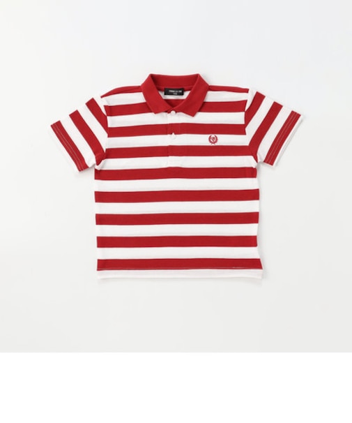 鹿の子　ボーダーポロシャツ