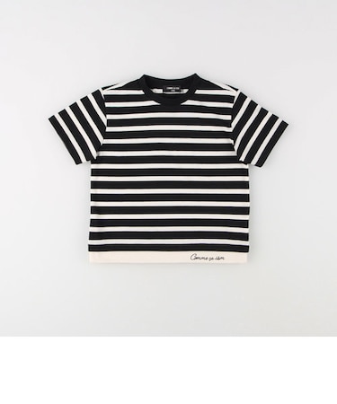 ボーダー　フェイクレイヤード　半袖Tシャツ