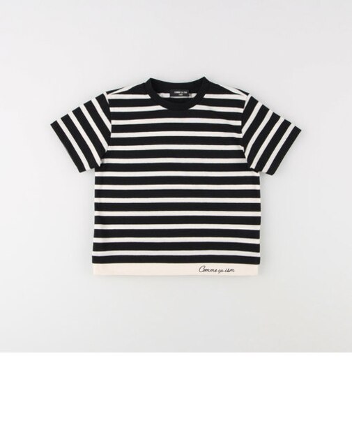 ボーダー　フェイクレイヤード　半袖Tシャツ