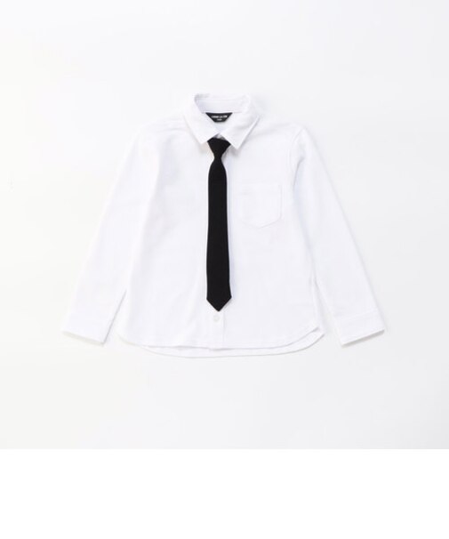 ネクタイ付き　長袖シャツ(100-130cm)