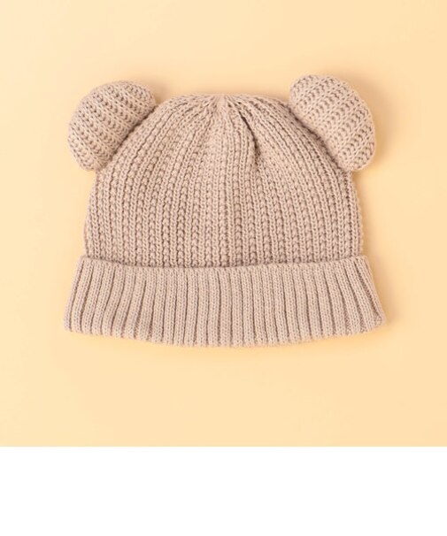 クマ耳　ニットキャップ(ベビーサイズ)