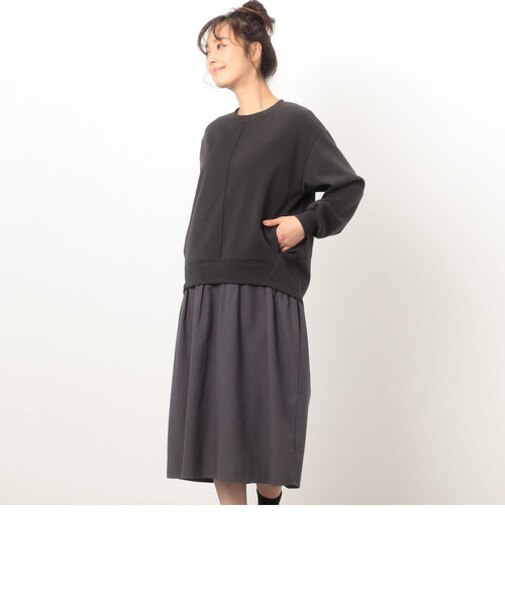 裏起毛ドッキング　ワンピース