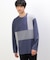 パッチワーク クルーネック ロングスリーブ Ｔシャツ