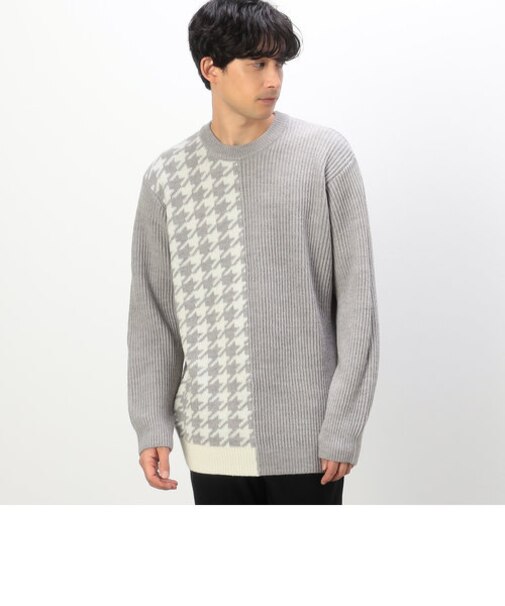 千鳥柄 コンビデザインニット