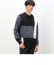 【マシンウォッシャブル】パッチワーク ニット プルオーバー