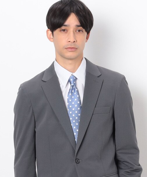 【シルク 100％】デニムライク ドット ネクタイ