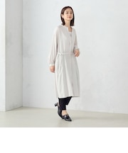 コットンライクレーヨン　シャツワンピース