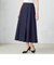 麻調カチオン　タックフレアスカート