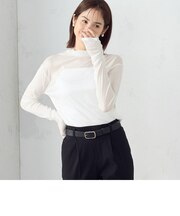 シアー プチハイネック カットソー