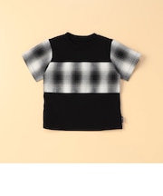 オンブレーチェック使い 半袖Tシャツ(ベビーサイズ)