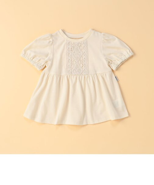 レース付き パフスリーブTシャツ(ベビーサイズ)