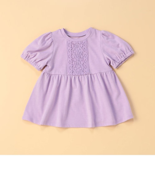 レース付き パフスリーブTシャツ(ベビーサイズ)