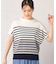 グラデーションボーダー フレンチスリーブ ニットＴシャツ