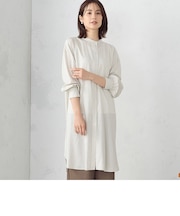 レーヨンリネン　後ろねじりロングシャツ