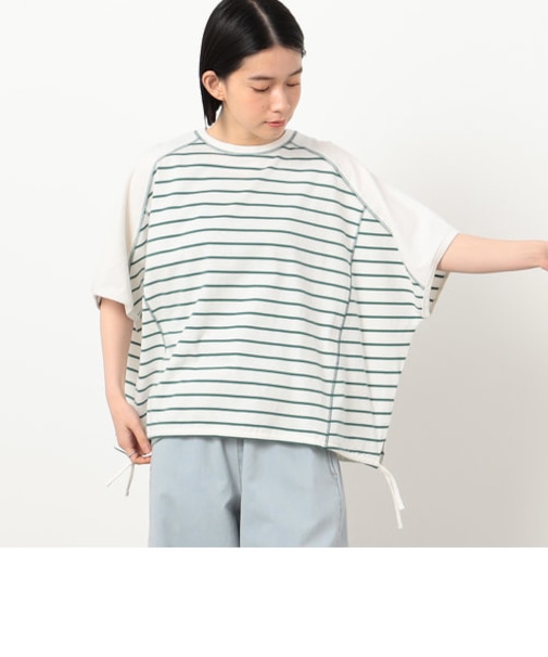 ボーダー　ドルマンスリーブＴシャツ