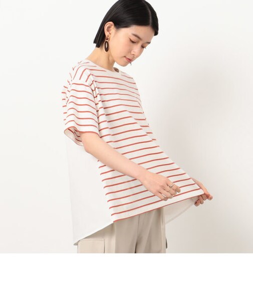 ボーダー　バックフレアＴシャツ