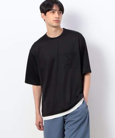 フェイクレイヤード クルーネックTシャツ