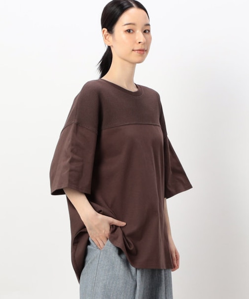 ワッフル切り替え半袖Ｔシャツ