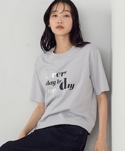 速乾　箔プリント Tシャツ