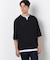 七分袖 フェイクレイヤード キーネックＴシャツ