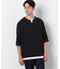 七分袖 フェイクレイヤード キーネックＴシャツ