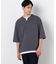 七分袖 フェイクレイヤード キーネックＴシャツ