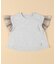 チェック使い 袖フリルTシャツ(ベビーサイズ)