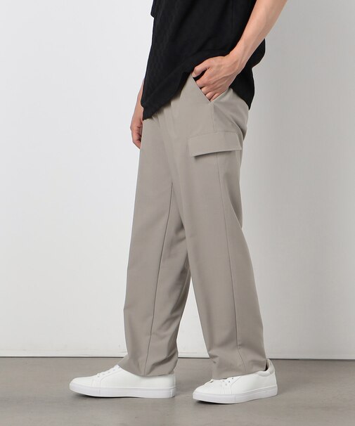 ウールライク セミワイド カーゴパンツ