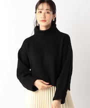 ウール混　オフタートルネックニット