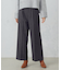 シャンブレー センタープレス ワイドパンツ