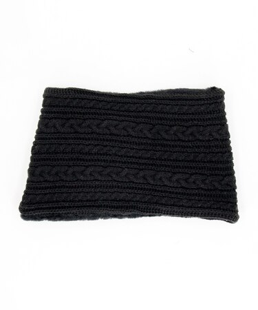 フェイクファー×ケーブル編み スヌード