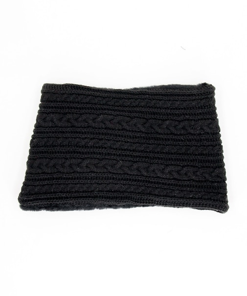 フェイクファー×ケーブル編み スヌード