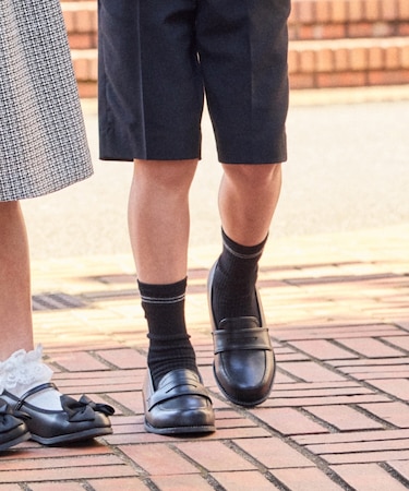 エンブレム刺繍入り リブ風ソックス