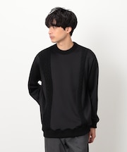 ダンボールニット×ニット コンビプルオーバー