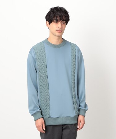 ダンボールニット×ニット コンビプルオーバー