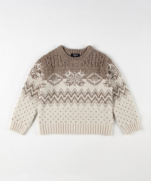 雪柄プルオーバーニット