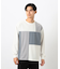 カラーブロック パッチワーク クルーネックＴシャツ