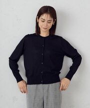 【ウォッシャブル】UVカット ベーシック クルーネックカーディガン