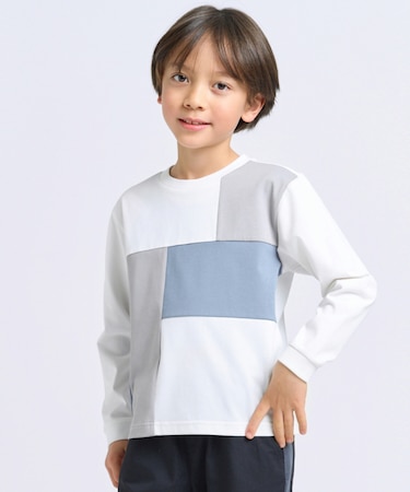 カラーブロック切り替えTシャツ