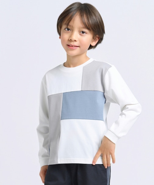 カラーブロック切り替えTシャツ