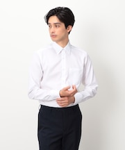 イージーケア 市松柄 ドレスシャツ