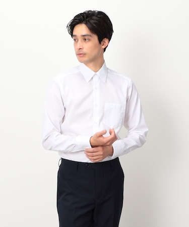 イージーケア 市松柄 ドレスシャツ