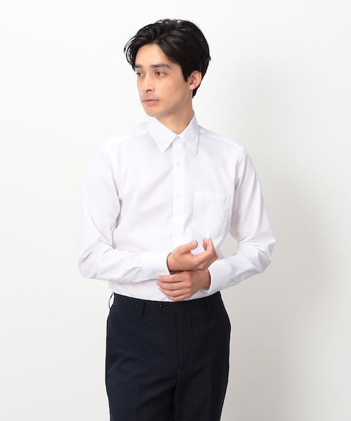 イージーケア 市松柄 ドレスシャツ