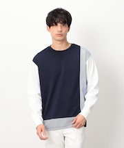 ストライプコンビ デザインＴシャツ