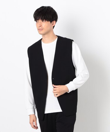 【セットアップ対応】綿混ダンボールニット ジレ